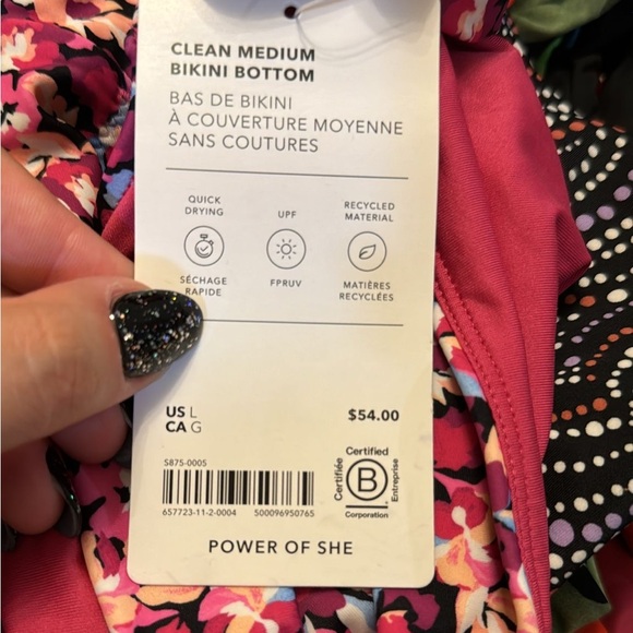 💗 Athleta Clean Medium Bikini Bottom // Elysian Floral Pink - Picture 8 of 10